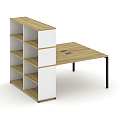 Рабочая станция с опорным стеллажом с надставкой высокой 1800х1480х1530