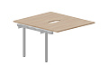 Составной стол bench на 2 рабочих места (2 эргономичных выреза) – приставной элемент, 1180х1366х750