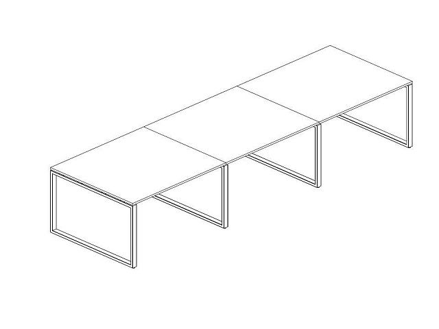 Переговорный стол (3 столешницы) на О-образном м/к БО.ПРГ-3.3