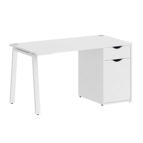 Стол письменный с тумбой 1 ящик (А-образные опоры) 1380х720х750 - ЭйБиСи-проджект Стол письменный с тумбой 1 ящик (А-образные опоры) 1380х720х750