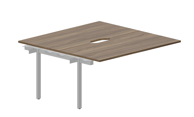 Составной стол bench на 2 рабочих места (2 эргономичных выреза) – приставной элемент, 1580х1566х750