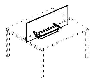 Экран фронтальный с двумя кабель-каналами 850x500x18