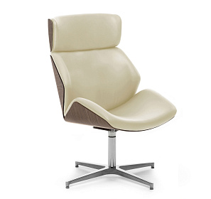 Стул Charm с высокой спинкой (кожа/дерево) 480/630x460/640xh970