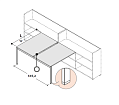 Приставная бенч-система для шкафа (с креплением) 1600х1652х736