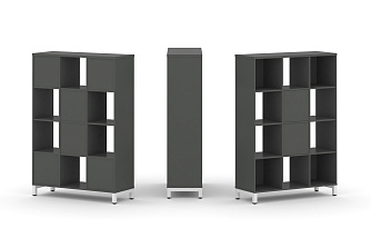 Набор стеллажа одностороннего, 4 яруса (Вставка с распашным фасадом-2шт, Вставка задняя стенка - 4шт) SN.NS-431 1121*400*1615