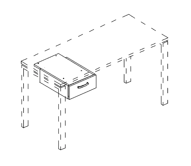Тумба подвесная 1 ящик (для стола 60см)  353x448x152