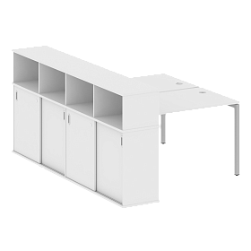 Рабочая станция на П-образном м/к с опорным шкафом-купе 1610*2332*1098 - ЭйБиСи-проджект Рабочая станция на П-образном м/к с опорным шкафом-купе 1610*2332*1098