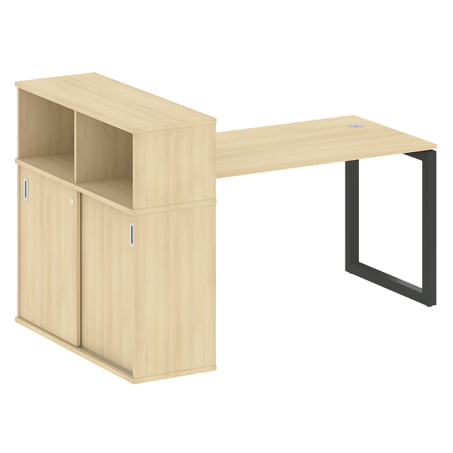Стол письменный на О-образном м/к с опорным шкафом-купе