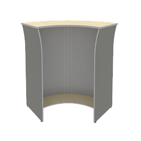 Стойка-ресепшн угловая радиусный элемент - ролета 950х950х1150