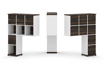 Надставка высокая + (Задняя стенка 8шт.) + (Блок 2 ящика - 1шт.) + (Распашной фасад - 3шт.) 1099х350х1486