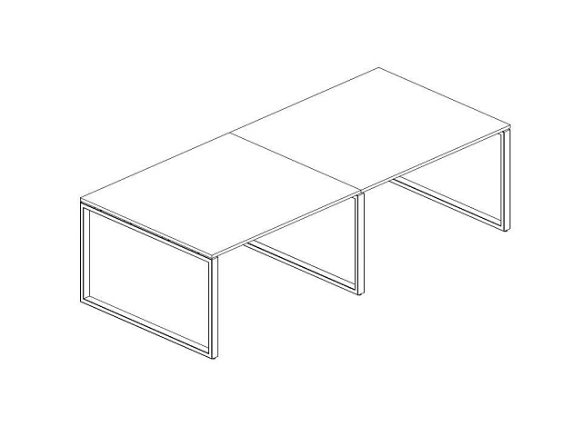 Переговорный стол (2 столешницы) на О-образном м/к БО.ПРГ-2.3
