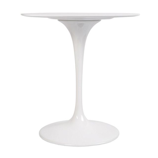 Стол Eero Saarinen Style Tulip Table белый Top MDF D80 глянцевый