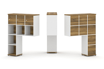 Надставка высокая + (Задняя стенка 8шт.) + (Распашной фасад - 3шт.) 1099х350х1486