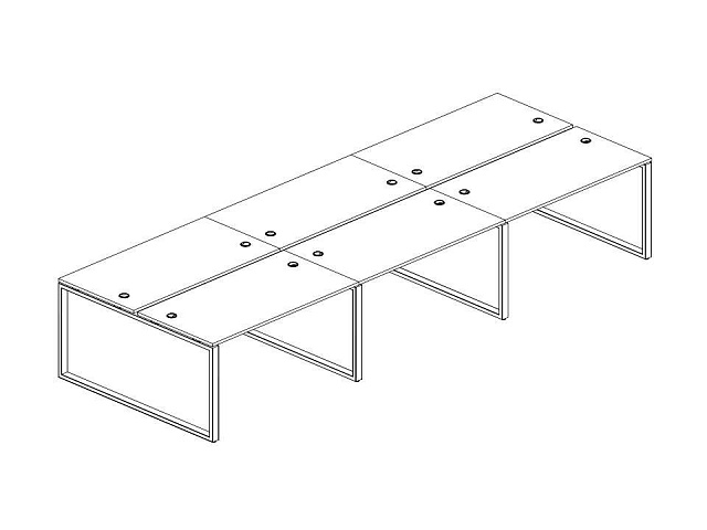 Рабочая станция на 6 раб.мест на О-образном м/к 4800*1475*750