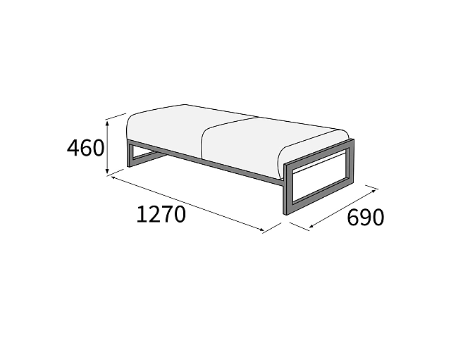 Банкета 2-х  местная 1270х690х450