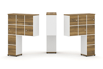 Надставка высокая + (Задняя стенка 8шт.) + (Блок 2 ящика - 2шт.) + (Распашной фасад - 6шт.) 1099х350х1486