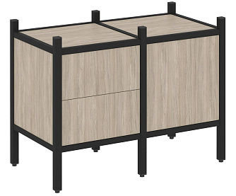 Комплект наборного стеллажа прямой 862х446х636