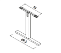 Т-образная одинарная ножка для стола глубиной 70-80 см h711