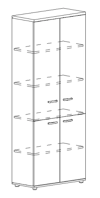 Шкаф для документов 4-дверный закрытый 780x364x1930
