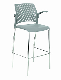 Стул на 4 ногах барный с подлокотниками