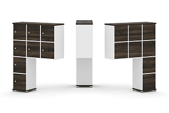 Надставка высокая + (Задняя стенка 8шт.) + (Распашной фасад - 8шт.) 1099х350х1486