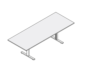 Стол для совещаний с металлическими Т-образными ножками 2100х1000х736