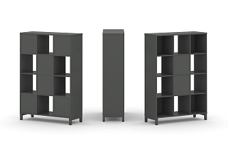 Набор стеллажа одностороннего, 4 яруса (Вставка с распашным фасадом-2шт, Вставка задняя стенка - 4шт) SN.NS-431 1121*400*1615