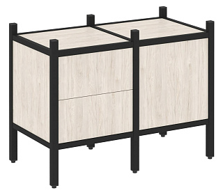 Комплект наборного стеллажа прямой 862х446х636