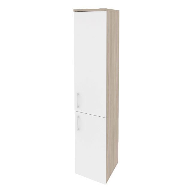Шкаф высокий узкий правый (1 низкий фасад ЛДСП + 1 средний фасад ЛДСП) 400x420x1977