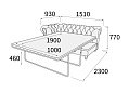 Честер Модуль  2-х мест. с левым подл-ком с механизмом  1510х2300х750