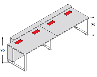 Двойной стол кафедра  3200x910x750-950