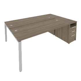 Рабочая станция с опорной тумбой 2212х1475х750