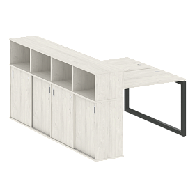 Рабочая станция на О-образном м/к с опорным шкафом-купе 1610*2332*1098