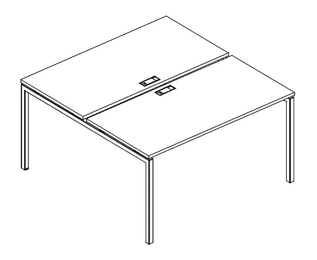 Рабочая станция на мет. каркасе DUE 1400x1440x750