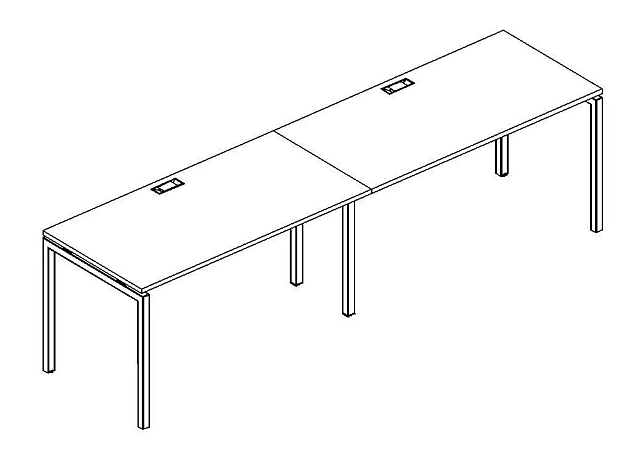 Рабочая станция на мет. каркасе DUE 2800x700x750