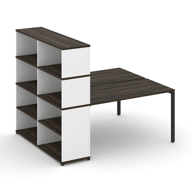 Рабочая станция с опорным стеллажом с надставкой высокой 1800х1480х1530