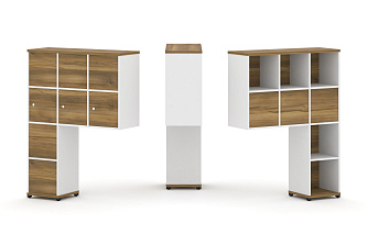 Надставка высокая + (Задняя стенка 8шт.) + (Распашной фасад - 3шт.) 1099х350х1486