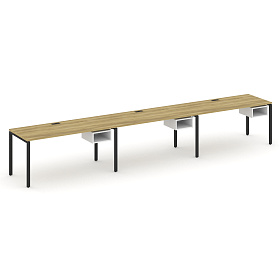 Рабочая станция односторонняя с подвесными тумбами на 3 места 4740х720х750