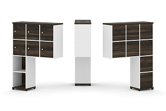 Надставка высокая + (Задняя стенка 8шт.) + (Распашной фасад - 6шт.) 1099х350х1486