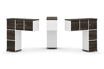 Надставка низкая + (Задняя стенка - 5шт.) + (Блок 2 ящика - 2шт.) + (Распашной фасад - 3шт.) 1099х365х1130