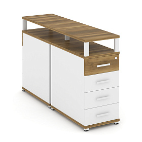 Тумба двухсторонняя опорная/приставная 4 ящика с надставкой 420х1480х917 - ЭйБиСи-проджект Тумба двухсторонняя опорная/приставная 4 ящика с надставкой 420х1480х917