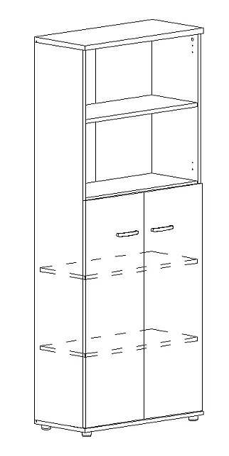 Шкаф для документов полузакрытый 780x364x1930