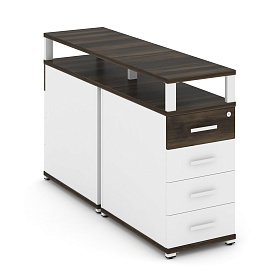 Тумба двухсторонняя опорная/приставная 4 ящика с надставкой 420х1480х917 - ЭйБиСи-проджект Тумба двухсторонняя опорная/приставная 4 ящика с надставкой 420х1480х917