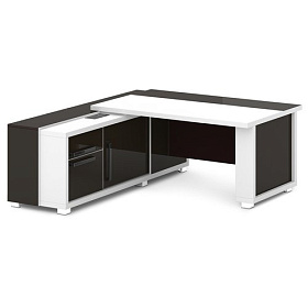 Стол с греденцией (с блоком розеток) левый 1835х2016х750 (1600х1000 - столешница)