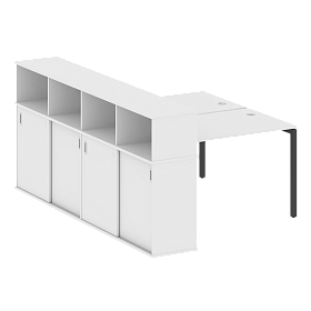 Рабочая станция на П-образном м/к с опорным шкафом-купе 1610*2332*1098 - ЭйБиСи-проджект Рабочая станция на П-образном м/к с опорным шкафом-купе 1610*2332*1098