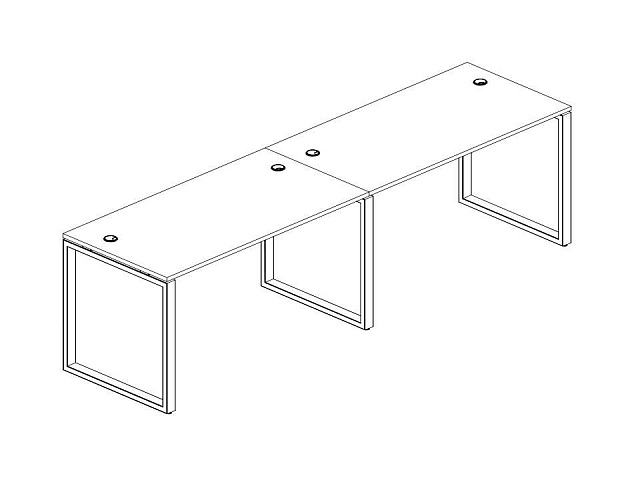 Рабочая станция на 2 раб.места на О-образном м/к 2800*720*750
