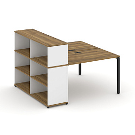 Рабочая станция с опорным стеллажом с надставкой низкой 1600х1480х1140