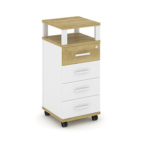 Тумба мобильная  4 ящика с надставкой 420х420х949