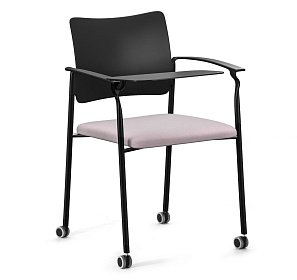 Кресло PINKO_BLACK со столиком на колёсах 440/630x450/480x790