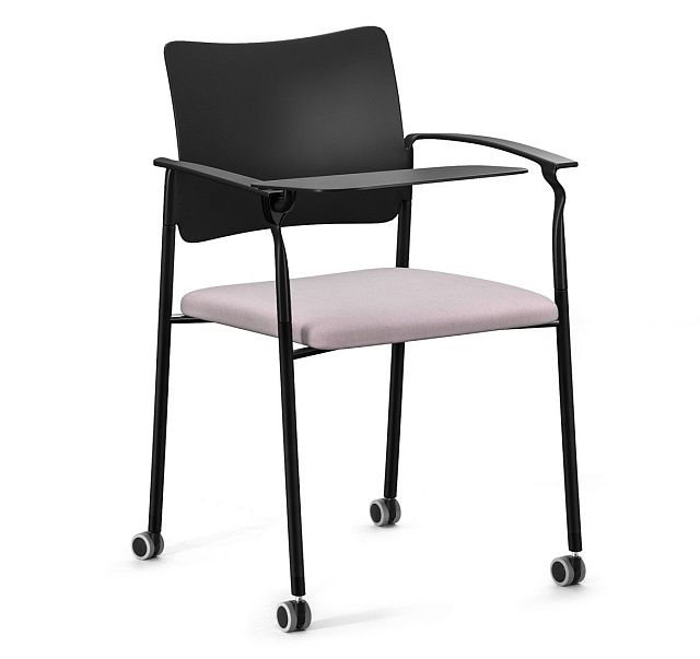Кресло PINKO_BLACK со столиком на колёсах 440/630x450/480x790